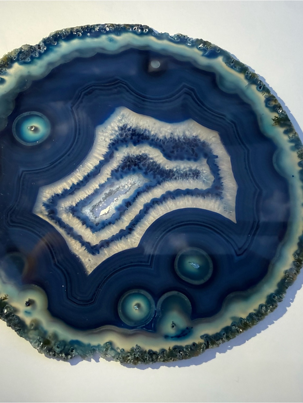 Agate Slice - dyed blue